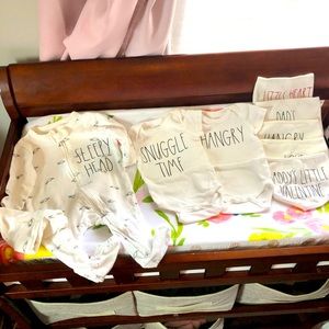 Rae Dunn Baby Lot Sleeper, Onesies, Bibs 3-6 month
